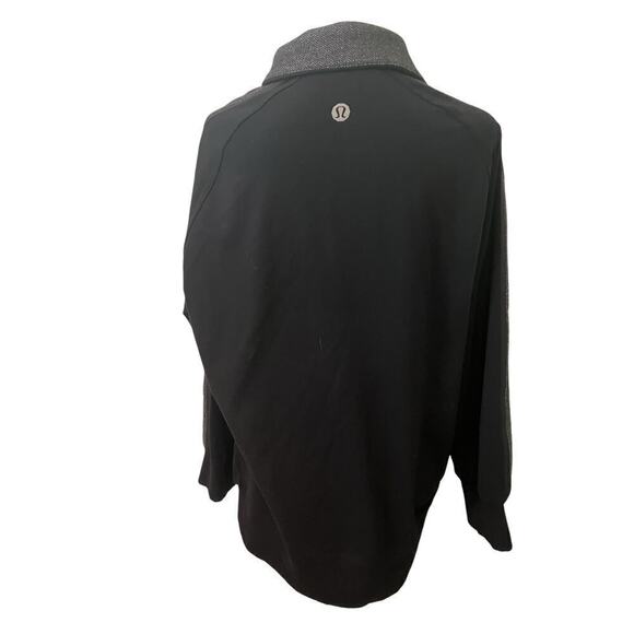 Lululemon Black Zip Front w/Herringbone Sleeves & Collar Jacket Mens  L - Picture 2 of 10
